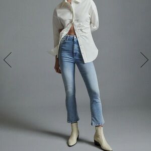 7 For All Mankind Merton Sky Blue slim kick Cropped Jeans - 32